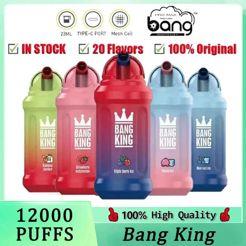 Bang King 12000 Puffs 0% 2% 3% 5% Nicotine Rechargeable Disposable Vape Wholesale