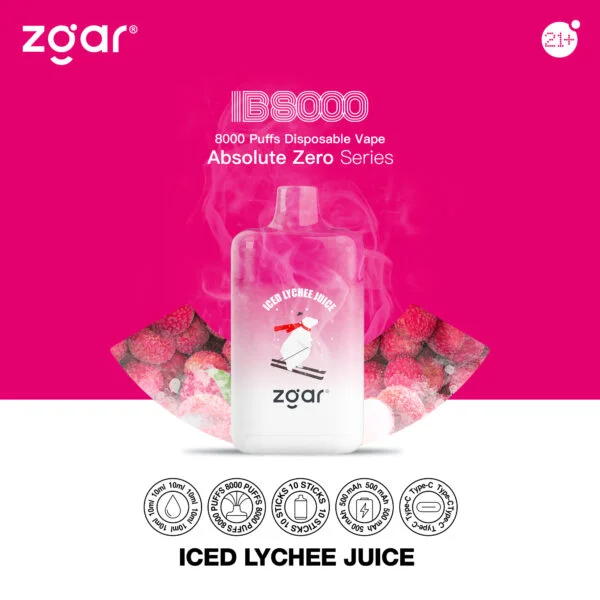 ZGAR ICE BOX 8000 Puffs 2% Nikotin genopladelig engangsvape Engros - AweVape - 8