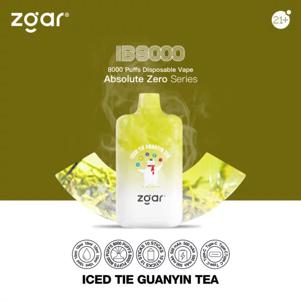 ZGAR ICE BOX 8000 Puffs 2% Nikotin genopladelig engangsvape Engros - AweVape - 10