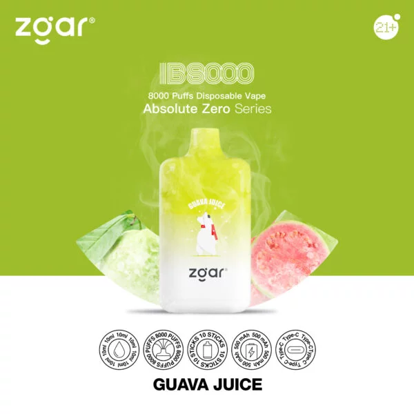 ZGAR ICE BOX 8000 Puffs 2% Nikotin genopladelig engangsvape Engros - AweVape - 3