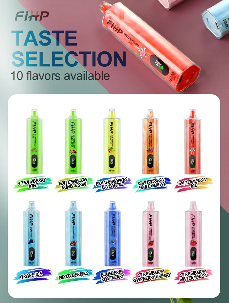 FIHP Shisha Hookah 15000 Puffs Low Nicotine Rechargeable Disposable Vapes Pen Bulk Buy Wholesale