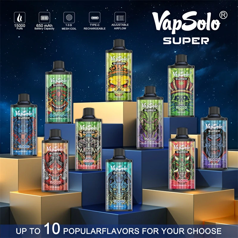 Vapsolo Super 15000 Puffs 2% 5% Low Nicotine Bulk Buy Rechargeable Disposable Vapes Pen Wholesale