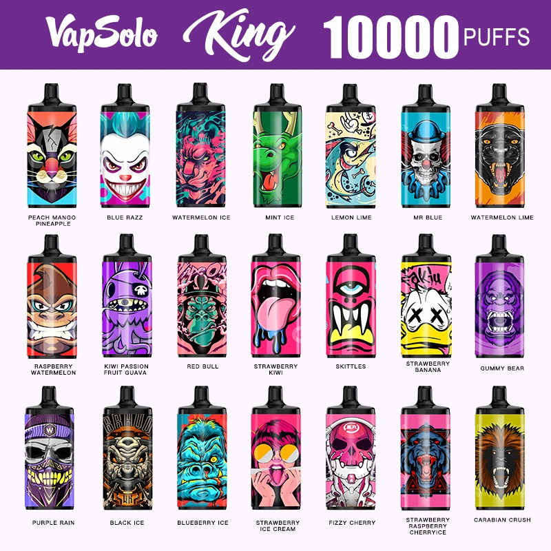 Vapsolo King 10000 Puffs 2% 5% Low Nicotine Rechargeable Disposable Vapes Pen Bulk Buy Wholesale