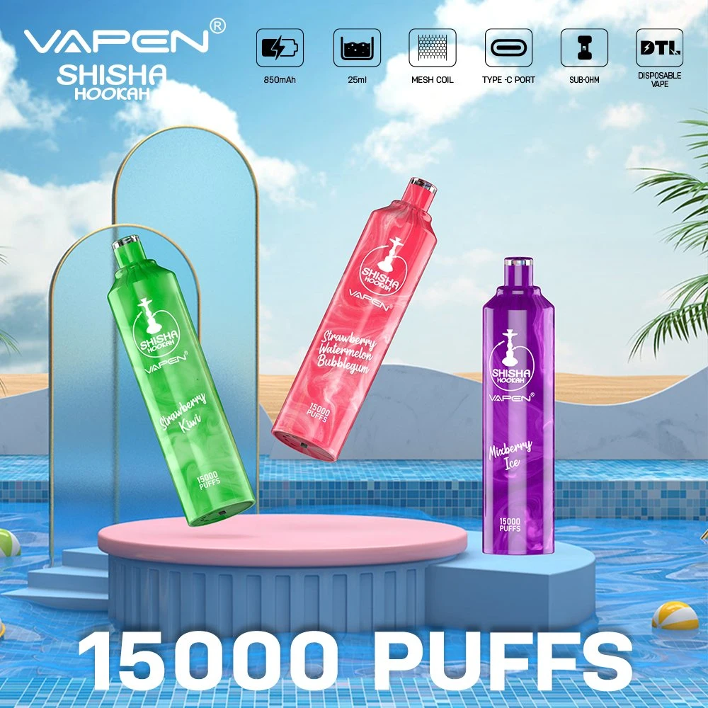 VAPEN Shisha Hookah 15000 Puffs 0% 2% Low Nicotine Rechargeable Disposable Vapes Pen Bulk Buy Wholesale