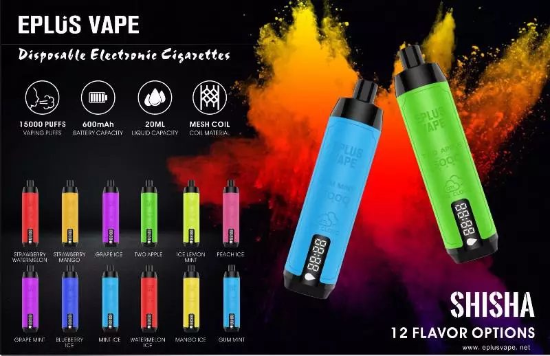 VASY EPLUS Vape Shisha 15000 Puffs Digital Screen 0.6% Low Nicotine Rechargeable Disposable Vapes Pen Bulk Buy Wholesale